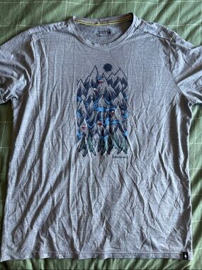 Smartwool Men's Light Gray Mountain Graphic Short-Sleeve Tee